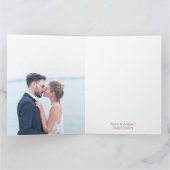 シンプルな結婚式の夫婦写真折りたたみ式御礼状 サンキューカード (内部)