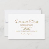 シンプルな結婚式の宿泊施設 付属カード (正面)