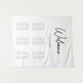 シンプルな結婚式の席次表タペストリー タペストリー (正面(横))