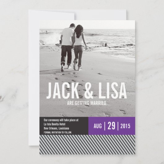 シンプルな結婚式の延期のお知らせ | 結婚式 招待状 (正面)