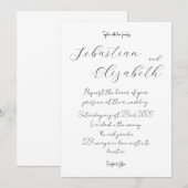 シンプルな結婚式の招待状カード 招待状 (正面/裏面)