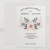 シンプルな結婚式の招待状カード 招待状 (正面/裏面)