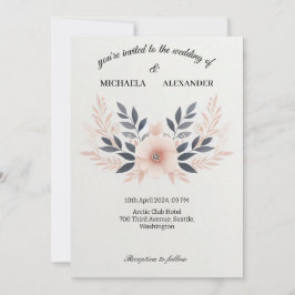 シンプルな結婚式の招待状カード 招待状