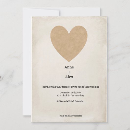 シンプルな結婚式の招待状 招待状 (正面)