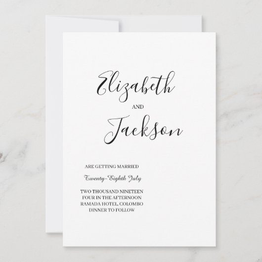 シンプルな結婚式の招待状 招待状 (正面)