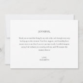 シンプルな結婚式の日のブライズメイドへのカード 招待状 (裏面)