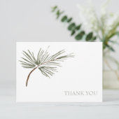 シンプルな結婚式の松の枝カスタム名前感謝 サンキューカード (スタンド正面)