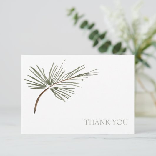 シンプルな結婚式の松の枝カスタム名前感謝 サンキューカード (スタンド正面)