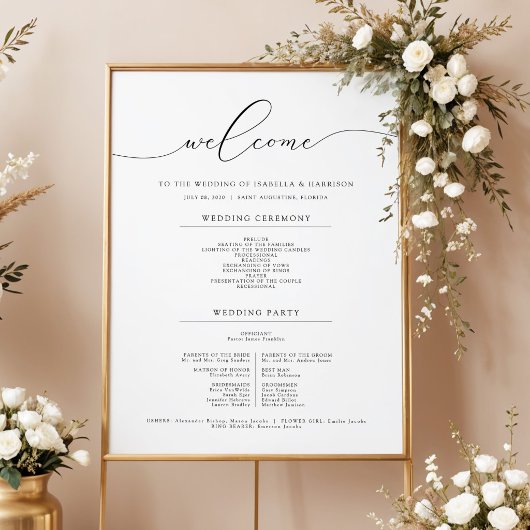 シンプルな結婚式の進行表ウェルカムポスター ポスター