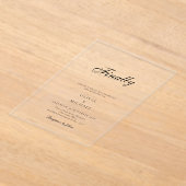 シンプルな結婚式のFinally Script アクリル招待状 (レイダウン)