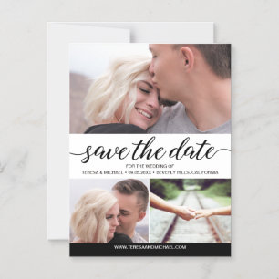 シンプルな結婚式のSave the Dateお知らせカード マグネット招待状