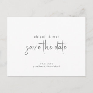 シンプルな結婚式のSave the Date ポストカード