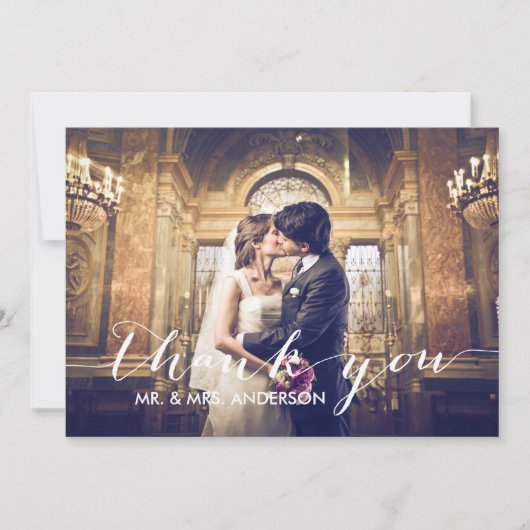 シンプルな結婚式は感謝していしています サンキューカード (正面)