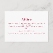 シンプルな結婚式ゲストドレスコードカード エンクロージャーカード (正面)