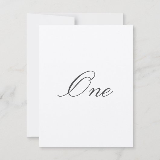 シンプルな結婚式テーブルナンバー 招待状 (正面)