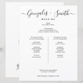 シンプルな結婚式パーティーの結婚式タイムラインリスト (正面/裏面)