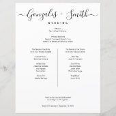 シンプルな結婚式パーティーの結婚式タイムラインリスト (正面)
