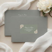 シンプルな結婚式リターンアドレス Sage Green Floral ラベル