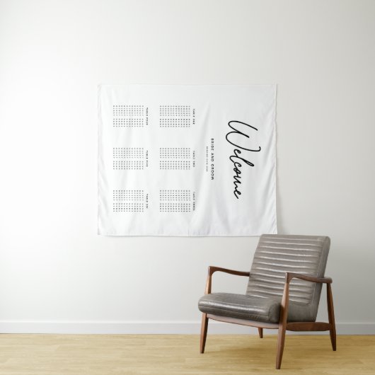 シンプルな結婚式席次表タペストリー タペストリー (インサイチュ(横))