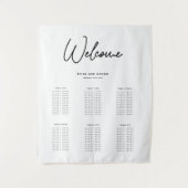 シンプルな結婚式席次表タペストリー タペストリー (正面)