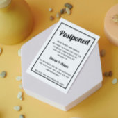 シンプルな結婚式延期のポストカード 案内ポストカード