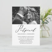 シンプルな結婚式延期 新しい日付の写真 案内状 (スタンド正面)