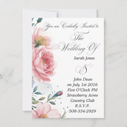 シンプルな結婚式招待状 招待状 (正面)