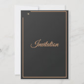 シンプルな結婚式招待状, 黒と金 招待状 (裏面)