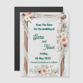 シンプルな結婚式招待 磁気カード マグネット招待状 (正面/裏面)