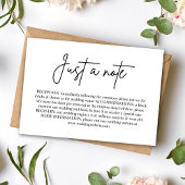 シンプルな結婚式詳細同封カード Just a Note 招待状