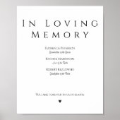 シンプルな結婚式追悼サイン In Loving Memory ポスター (正面)