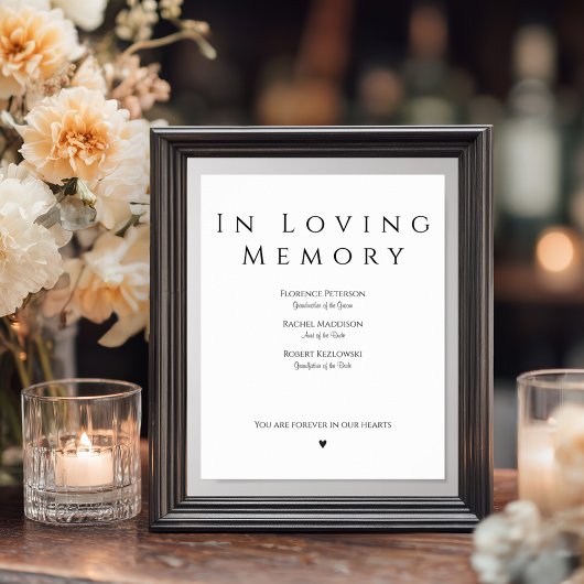 シンプルな結婚式追悼サイン In Loving Memory ポスター