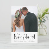 シンプルな結婚後お知らせ&パーティー | フォト 招待状 (スタンド正面)