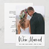 シンプルな結婚後お知らせ&パーティー | フォト 招待状 (正面/裏面)