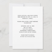 シンプルな結婚後の報告とパーティーのお知らせ | 写真 招待状 (裏面)