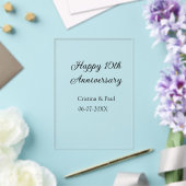シンプルな結婚記念日おめでとう10周年記念 名前入り アクリル招待状 (インサイチュ (ウェディング))