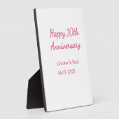 シンプルな結婚記念日おめでとう10周年記念 名前入り フォトプラーク (側面)