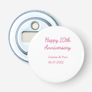 シンプルな結婚記念日おめでとう10周年記念 名前入り 栓抜き