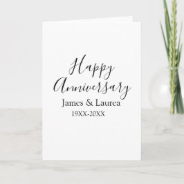 シンプルな結婚記念日の名前の日付の年 カード