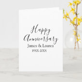 シンプルな結婚記念日の名前の日付の年 カード (黄色い花)
