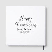 シンプルな結婚記念日の名前の日付の年 ゲストブック (裏面)
