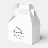 シンプルな結婚記念日の名前の日付の年 フェイバーボックス (裏面サイド)