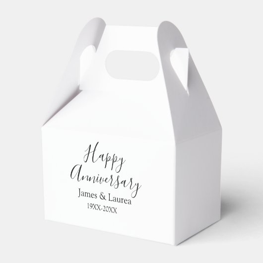 シンプルな結婚記念日の名前の日付の年 フェイバーボックス (正面サイド)