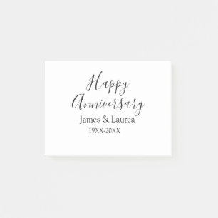 シンプルな結婚記念日の名前の日付の年 ポストイット