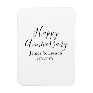 シンプルな結婚記念日の名前の日付の年 マグネット