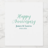 シンプルな結婚記念日の名前の日付の年 ワインラベル (シングルラベル)