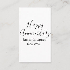 シンプルな結婚記念日の名前の日付の年 名刺