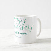 シンプルな結婚記念日の名前の日付の年 mi コーヒーマグカップ (正面右)