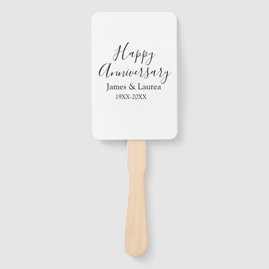 シンプルな結婚記念日の名前の日付の年 mi ハンドファン (正面)
