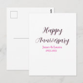 シンプルな結婚記念日の名前の日付の年 mi ポストカード (正面/裏面)